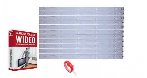 Listwy LED zestaw 493mm podświetlenie LED strip 5 diod LED dla Hisense 50' E257384 SVH500A24 5LED Rev06 140303