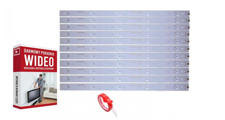 Listwy LED zestaw 493mm podświetlenie LED strip 5 diod LED dla Hisense 50' E257384 SVH500A24 5LED Rev06 140303